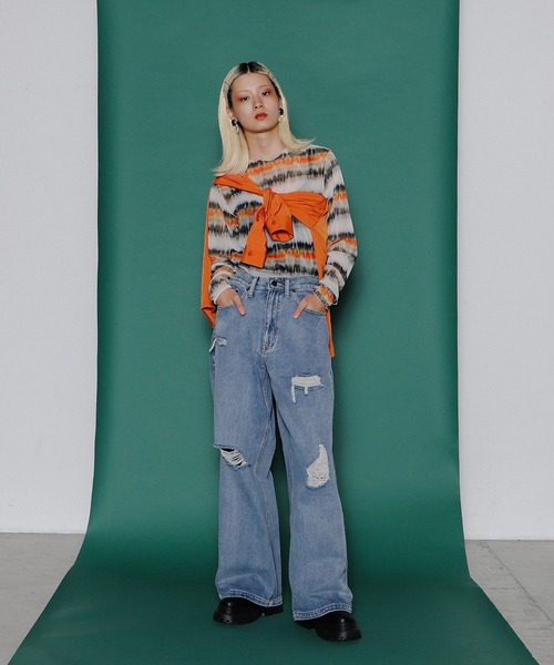 PUNYUS(プニュズ)の「グラデーションシアートップス(Tシャツ/カットソー・レディース・グリーン/オレンジ・3/2/4/1)」の16枚目の写真