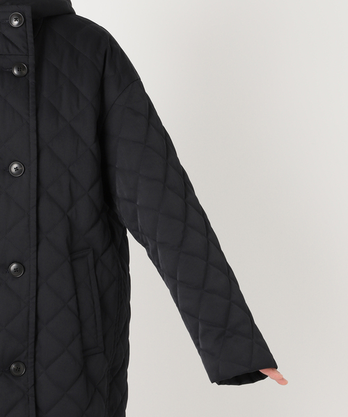 美品　framework キルティングフーディコート　ブラック　38 FRAMeWORK（フレームワーク）の「キルティングフーディコート（その他