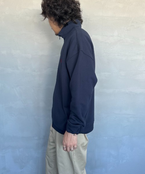 U.S. POLO ASSN.（ユーエスポロアッスン）の「【WEB限定】[U.S. POLO ASSN./ユーエスポロアッスン] 別注 ワンポイントロゴ刺繍 ハーフジップスウェット（スウェット・レディース・バーガンディー/グレー/グレー系/ネイビー系/ネイビー・S/M/L/XL）」の9枚目の写真