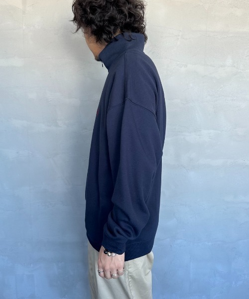 U.S. POLO ASSN.（ユーエスポロアッスン）の「【WEB限定】[U.S. POLO ASSN./ユーエスポロアッスン] 別注 ワンポイントロゴ刺繍 ハーフジップスウェット（スウェット・レディース・バーガンディー/グレー/グレー系/ネイビー系/ネイビー・S/M/L/XL）」の12枚目の写真