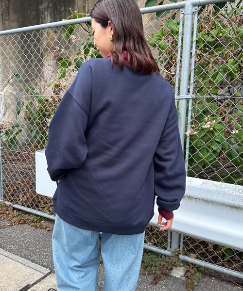 U.S. POLO ASSN.（ユーエスポロアッスン）の「【WEB限定】[U.S. POLO ASSN./ユーエスポロアッスン] 別注 ワンポイントロゴ刺繍 ハーフジップスウェット（スウェット・レディース・バーガンディー/グレー/グレー系/ネイビー系/ネイビー・S/M/L/XL）」の19枚目の写真