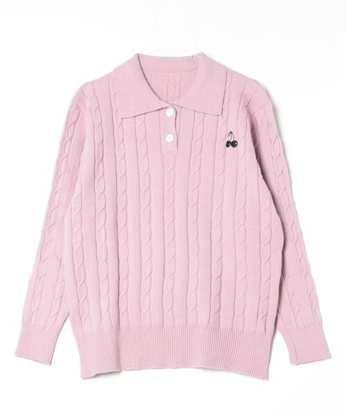 ニット セーター CHERRIES KNIT POLO / ニットポロ レディース セール】△CHERRIES KNIT POLO / ニットポロ（ニット/セーター