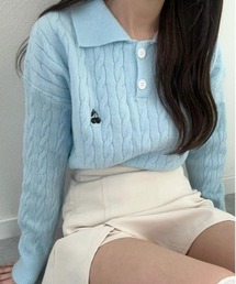 ▲CHERRIES KNIT POLO / ニットポロ