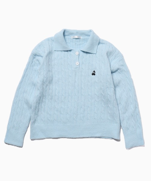 ROOPTOKYO(ループトウキョウ)の「▲CHERRIES KNIT POLO / ニットポロ(ニット/セーター・レディース・ピンク/ライトブルー/ホワイト/ラベンダー/ホワイト系その他・L/S/M/FREE)」の16枚目の写真