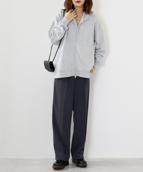 Arinomama(アリノママ)の「Arinomama 綿100%裏毛ZIPパーカー(パーカー・レディース・アイボリー/ネイビー/ブラック/トップグレー・L/M)」の6枚目の写真