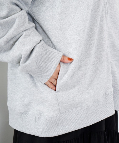 Arinomama(アリノママ)の「Arinomama 綿100%裏毛ZIPパーカー(パーカー・レディース・アイボリー/ネイビー/ブラック/トップグレー・L/M)」の12枚目の写真