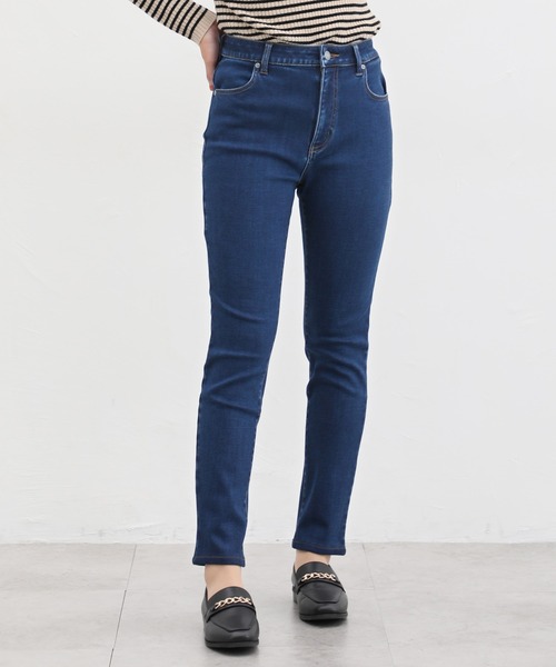 Honeys（ハニーズ）の「暖裏起毛デニムスキニーパンツ（股下６８ｃｍ）（デニムパンツ・レディース・ワンウォッシュ/インディゴブルー・3L/S/SS/LL/M/L）」の2枚目の写真