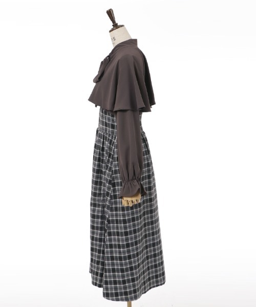 axes femme(アクシーズファム)の「ケープ襟ドッキングワンピース(ワンピース・レディース・ブラウン/グレー/ベージュ・FREE)」の15枚目の写真