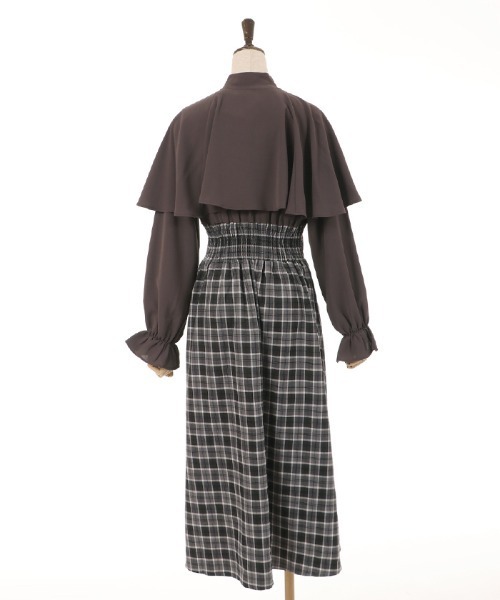 axes femme(アクシーズファム)の「ケープ襟ドッキングワンピース(ワンピース・レディース・ブラウン/グレー/ベージュ・FREE)」の16枚目の写真