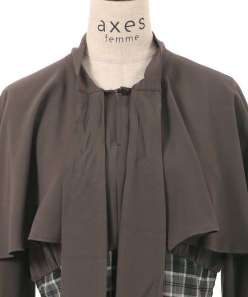 axes femme(アクシーズファム)の「ケープ襟ドッキングワンピース(ワンピース・レディース・ブラウン/グレー/ベージュ・FREE)」の19枚目の写真