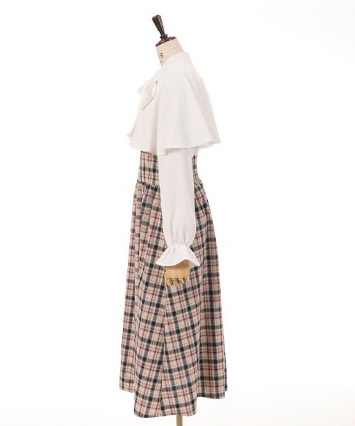 axes femme(アクシーズファム)の「ケープ襟ドッキングワンピース(ワンピース・レディース・ブラウン/グレー/ベージュ・FREE)」の8枚目の写真