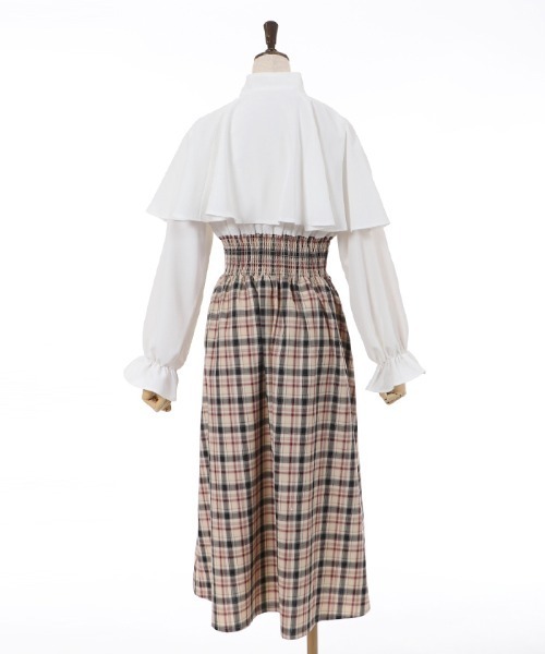 axes femme(アクシーズファム)の「ケープ襟ドッキングワンピース(ワンピース・レディース・ブラウン/グレー/ベージュ・FREE)」の9枚目の写真