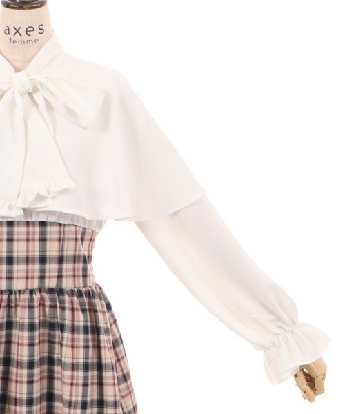 axes femme(アクシーズファム)の「ケープ襟ドッキングワンピース(ワンピース・レディース・ブラウン/グレー/ベージュ・FREE)」の13枚目の写真