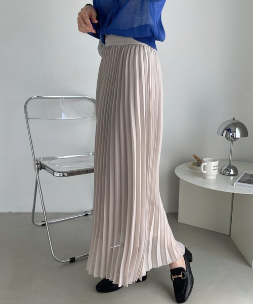 Ada.(エイダ)の「ウエストゴム シフォン プリーツスカート(スカート・レディース・グレー系その他/アイボリー/ドット/ミント・FREE)」の21枚目の写真