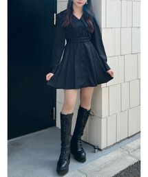 セール】ダブルベルトサイドプリーツワンピース（ワンピース）｜EATME 