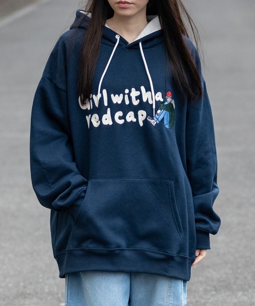 Red Cap Girl(レッドキャプガール)の「【a-r】〔Red Cap Girl/レッドキャップガール〕裏起毛 フロント刺繍 ビッグシルエットパーカー(パーカー・メンズ・オートミール/ダークグリーン/ネイビー/ダークグレー・LARGE/MEDIUM/X-LARGE)」の16枚目の写真