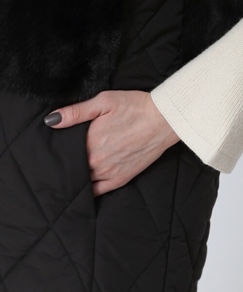 GALLEST（ギャレスト）の「エコファーキルトベスト（ベスト・レディース・ブラック/オフホワイト・38）」の13枚目の写真