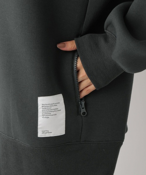 LEPSIM（レプシィム）の「スタンドZIPチュニック　183626（Tシャツ/カットソー・レディース・チャコールグレー/オフホワイト/グレー・FREE）」の9枚目の写真