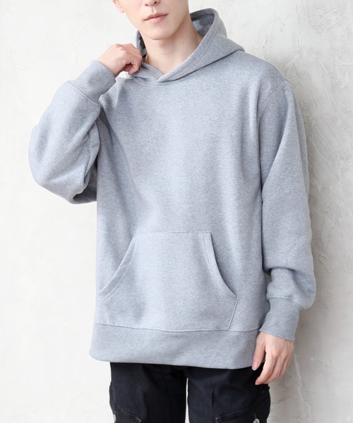 TopIsm（トップイズム）の「オーバーサイズ ヘビーウェイト裏起毛無地 スウェットプルパーカー（パーカー・メンズ・ブラック/杢グレー/オートミール/チャコールグレー・LL/L/M）」の4枚目の写真