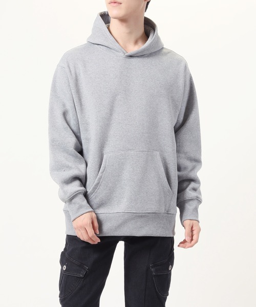 TopIsm（トップイズム）の「オーバーサイズ ヘビーウェイト裏起毛無地 スウェットプルパーカー（パーカー・メンズ・ブラック/杢グレー/オートミール/チャコールグレー・LL/L/M）」の9枚目の写真