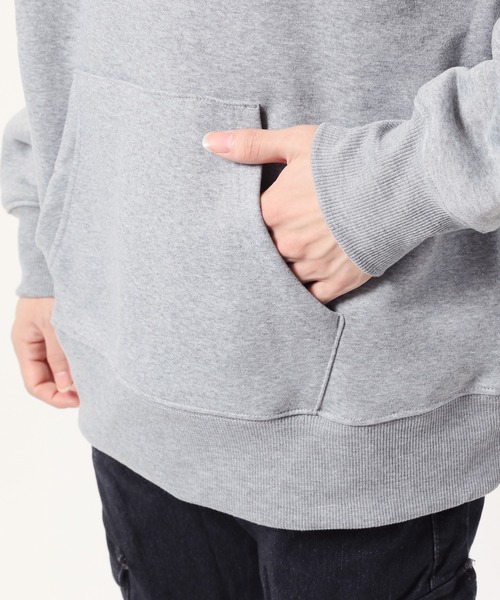 TopIsm（トップイズム）の「オーバーサイズ ヘビーウェイト裏起毛無地 スウェットプルパーカー（パーカー・メンズ・ブラック/杢グレー/オートミール/チャコールグレー・LL/L/M）」の13枚目の写真