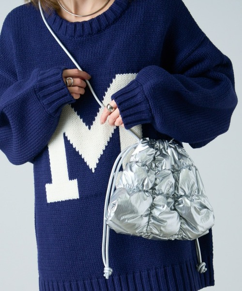 CIAOPANIC TYPY（チャオパニックティピー）の「ギャザーぽこぽこ巾着ショルダー（ショルダーバッグ・レディース・シャンパン/ピンク/ブラック/シルバー・ONE SIZE）」の3枚目の写真