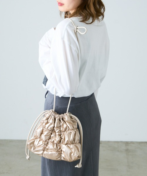 CIAOPANIC TYPY（チャオパニックティピー）の「ギャザーぽこぽこ巾着ショルダー（ショルダーバッグ・レディース・シャンパン/ピンク/ブラック/シルバー・ONE SIZE）」の19枚目の写真