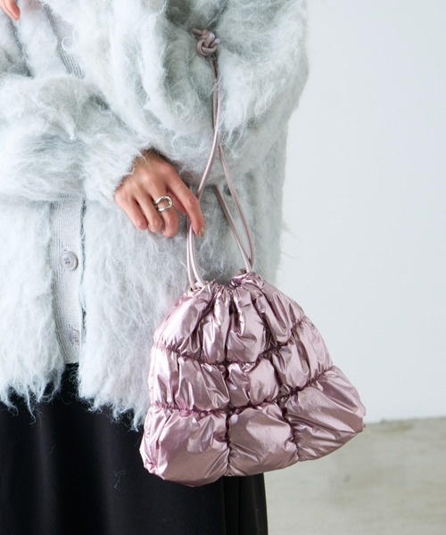 CIAOPANIC TYPY（チャオパニックティピー）の「ギャザーぽこぽこ巾着ショルダー（ショルダーバッグ・レディース・シャンパン/ピンク/ブラック/シルバー・ONE SIZE）」の10枚目の写真