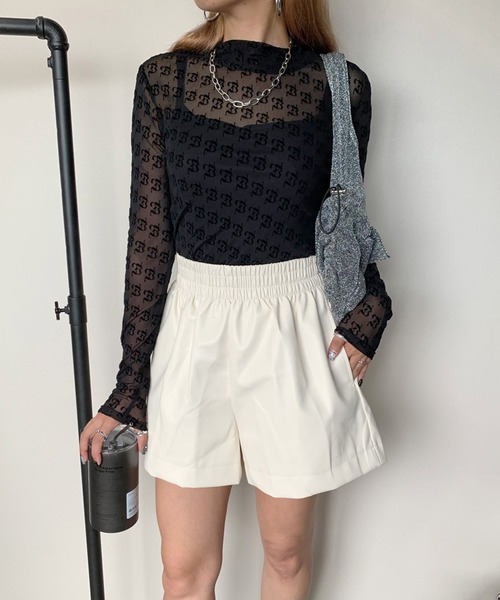 non-hedge(ノンヘッジ)の「ウエストゴム合成皮革ショートパンツ(その他パンツ・レディース・アイボリー/ブラック/ブラウン・FREE)」の14枚目の写真