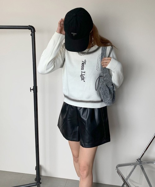non-hedge(ノンヘッジ)の「ウエストゴム合成皮革ショートパンツ(その他パンツ・レディース・アイボリー/ブラック/ブラウン・FREE)」の21枚目の写真