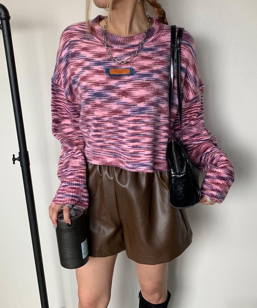NKNIT ブラウン ショートパンツ 合成皮革