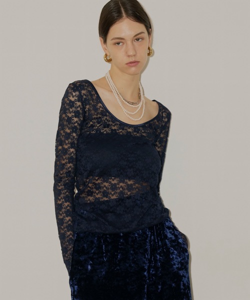 2way lace top／2wayレーストップス（Tシャツ/カットソー）｜yae