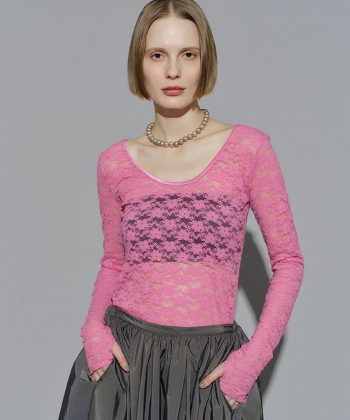 トップス yae 2way lace top／2wayレーストップス（Tシャツ/カットソー）｜yae