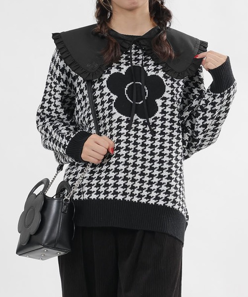 MARY QUANT（マリークワント）の「デイジーサインロゴフリル 付襟（付け襟・レディース・ブラック/ホワイト・FREE）」の2枚目の写真