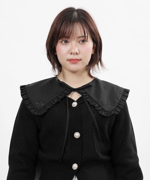 MARY QUANT（マリークワント）の「デイジーサインロゴフリル 付襟（付け襟・レディース・ブラック/ホワイト・FREE）」の6枚目の写真