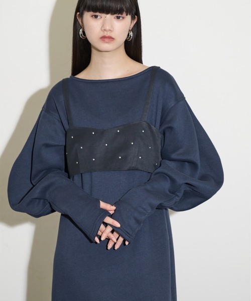 THE YOn（ザヨン）の「2WAYカーブスリーブスウェットワンピース（ワンピース・レディース・オートミール/ネイビー/チャコールグレー・FREE）」の7枚目の写真