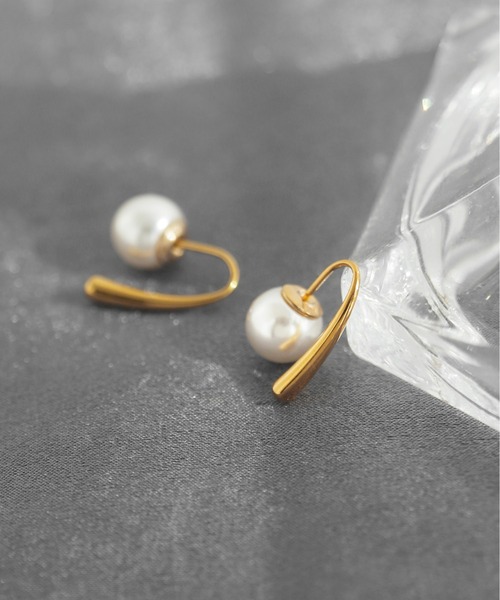 ANEMONE（アネモネ）の「【ステンレス】パールバックキャッチピアス（ピアス（両耳用）・レディース・ゴールド・FREE）」の6枚目の写真
