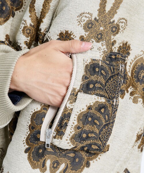 superNova.（スーパーノヴァ）の「【superNova./スーパーノヴァ】MA-1 Flight jacket - Velvet jacquard（ブルゾン・メンズ・アイボリー/ブラック・S/M）」の20枚目の写真