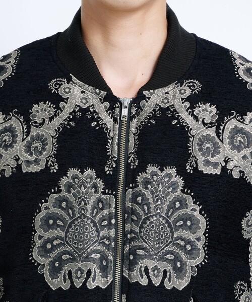 superNova.（スーパーノヴァ）の「【superNova./スーパーノヴァ】MA-1 Flight jacket - Velvet jacquard（ブルゾン・メンズ・アイボリー/ブラック・S/M）」の4枚目の写真