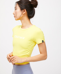 XEXYMIX（ゼクシィミックス）の「【XEXYMIX】クロップド丈ロゴTシャツ（Tシャツ/カットソー・レディース）」