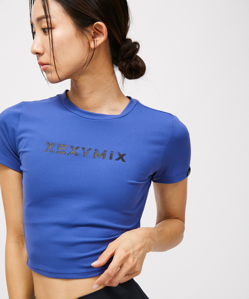 XEXYMIX（ゼクシィミックス）の「【XEXYMIX】クロップド丈ロゴTシャツ（Tシャツ/カットソー・レディース・イエロー/ブルー系その他4/ラベンダー/ブルー/ピンク/ブラック/ホワイト・M）」の8枚目の写真