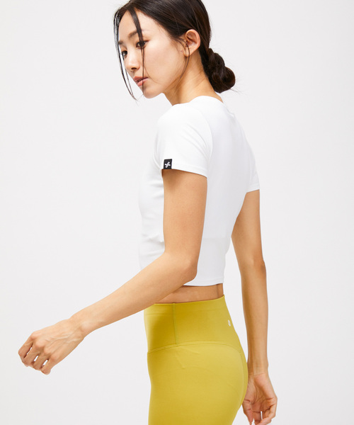 XEXYMIX（ゼクシィミックス）の「【XEXYMIX】クロップド丈ロゴTシャツ（Tシャツ/カットソー・レディース・イエロー/ブルー系その他4/ラベンダー/ブルー/ピンク/ブラック/ホワイト・M）」の10枚目の写真