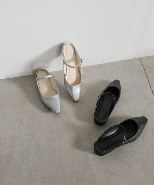 select MOCA（セレクトモカ）の「メリージェーンフラットサンダル（サンダル・レディース・シルバー/ブラック・LARGE/SMALL/MEDIUM）」の5枚目の写真