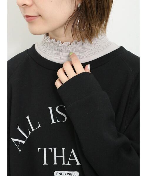 Samansa Mos2 blue(サマンサモスモスブルー)の「シャーリング衿プルオーバー(Tシャツ/カットソー・レディース・ブラック/グレー/オフホワイト・F)」の11枚目の写真