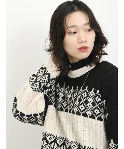 Samansa Mos2 blue(サマンサモスモスブルー)の「シャーリング衿プルオーバー(Tシャツ/カットソー・レディース・ブラック/グレー/オフホワイト・F)」の15枚目の写真