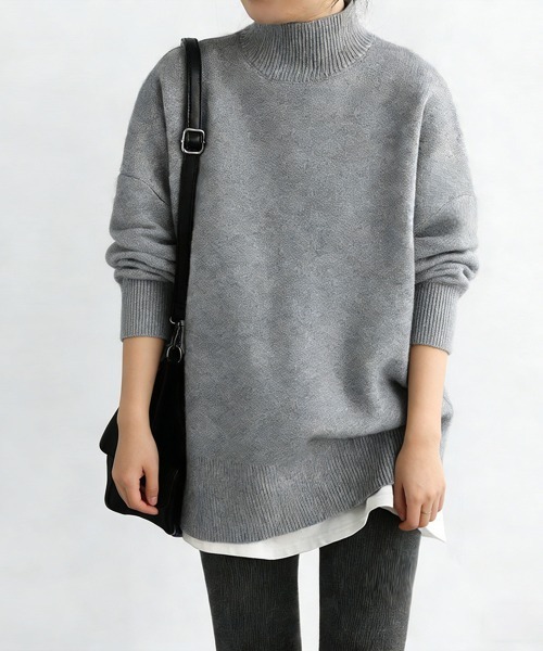 Miniministore(ミニミニストア)の「ハイネックニットセーター レディース秋冬(ニット/セーター・レディース・ブラック/グレー/グリーン・フリー)」の8枚目の写真