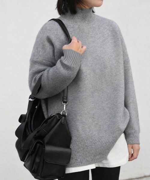 Miniministore(ミニミニストア)の「ハイネックニットセーター レディース秋冬(ニット/セーター・レディース・ブラック/グレー/グリーン・フリー)」の19枚目の写真