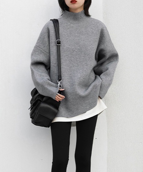Miniministore(ミニミニストア)の「ハイネックニットセーター レディース秋冬(ニット/セーター・レディース・ブラック/グレー/グリーン・フリー)」の11枚目の写真