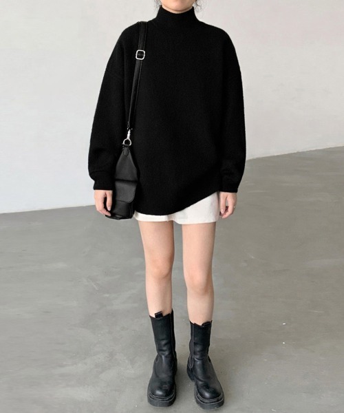 Miniministore(ミニミニストア)の「ハイネックニットセーター レディース秋冬(ニット/セーター・レディース・ブラック/グレー/グリーン・フリー)」の7枚目の写真
