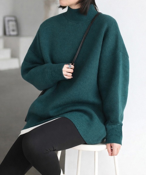 Miniministore(ミニミニストア)の「ハイネックニットセーター レディース秋冬(ニット/セーター・レディース・ブラック/グレー/グリーン・フリー)」の20枚目の写真